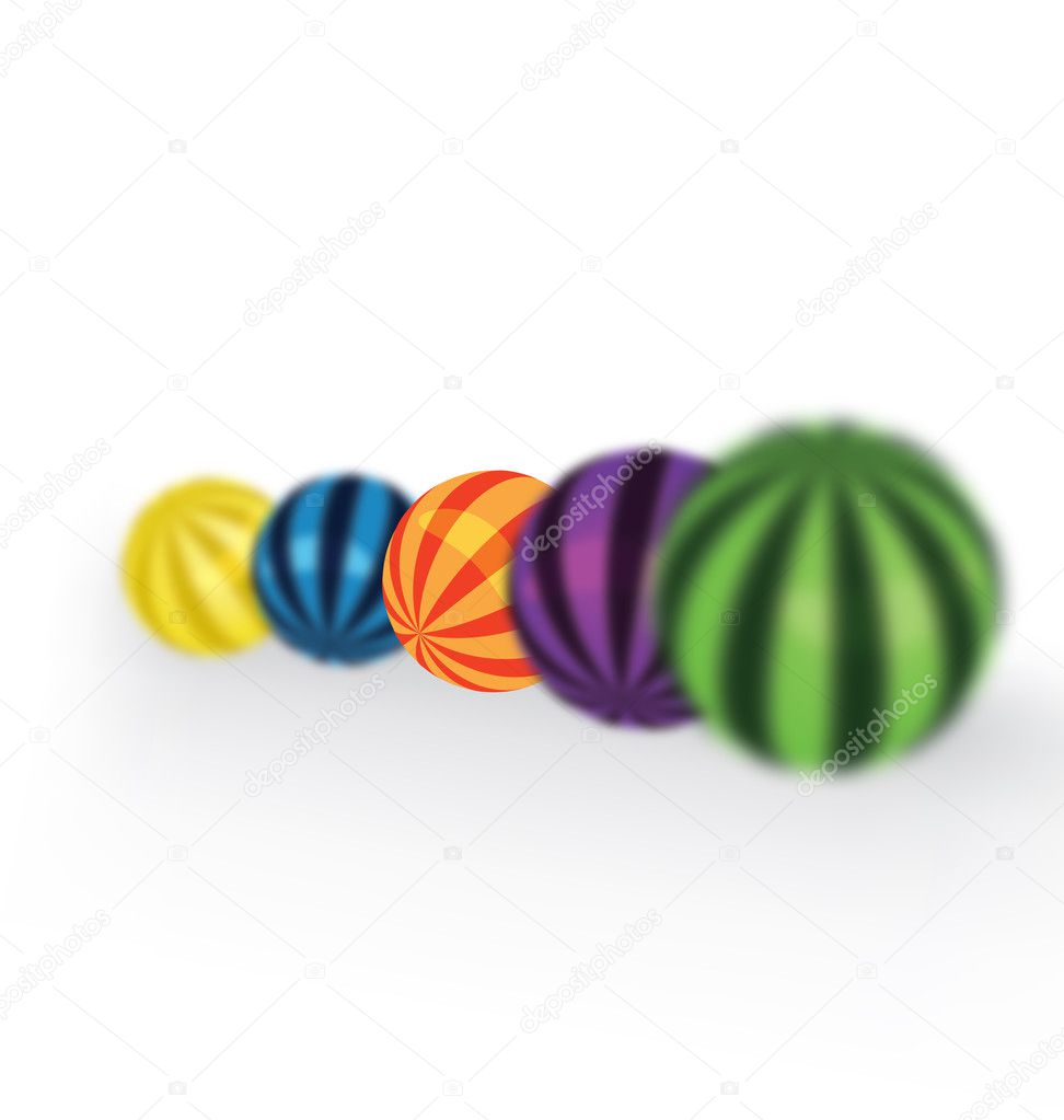 Colorful balls focus