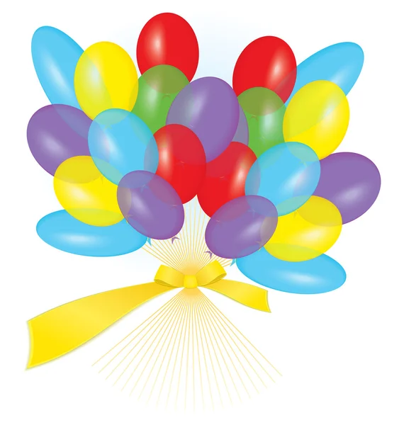 丝带气球花束矢量 — 图库矢量图片