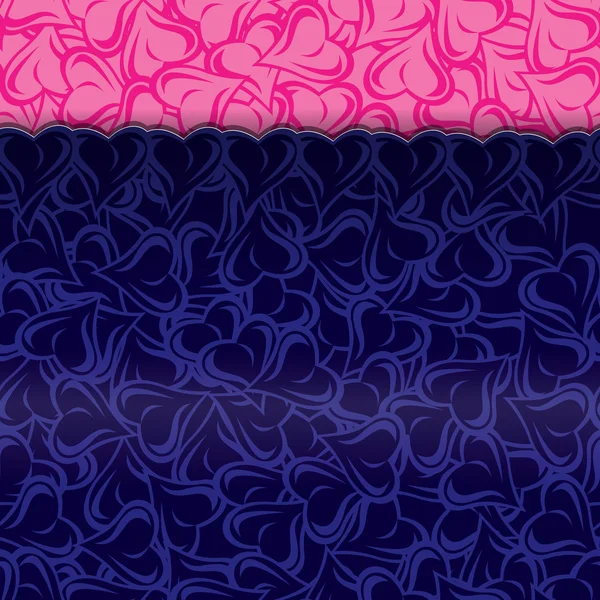 Vecteur papier coeur bleu et rose — Image vectorielle