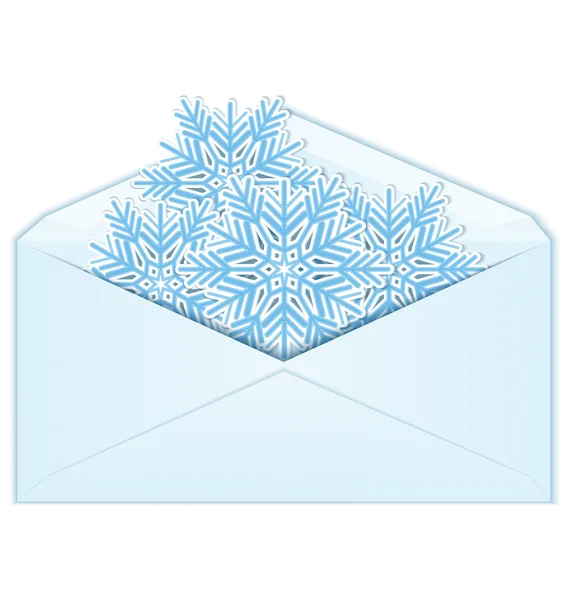 Snowflake in envelope vector — Stock Vector