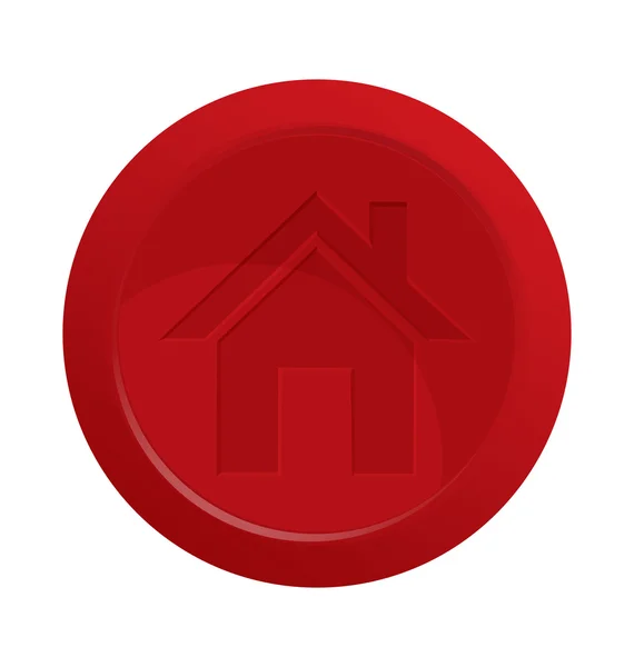 Home vector botón rojo — Archivo Imágenes Vectoriales