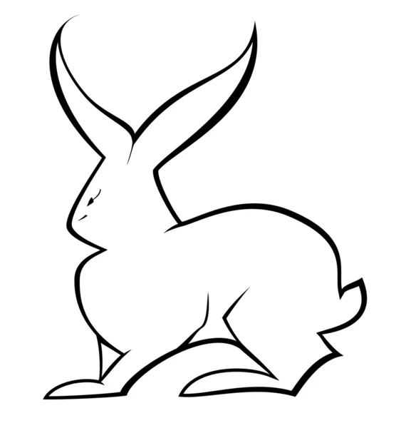 Вектор чёрного и белого зайца — стоковый вектор