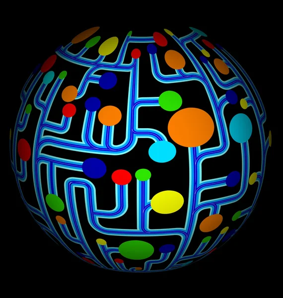 Барвистий мережевий абстрактний вектор глобусу — стоковий вектор