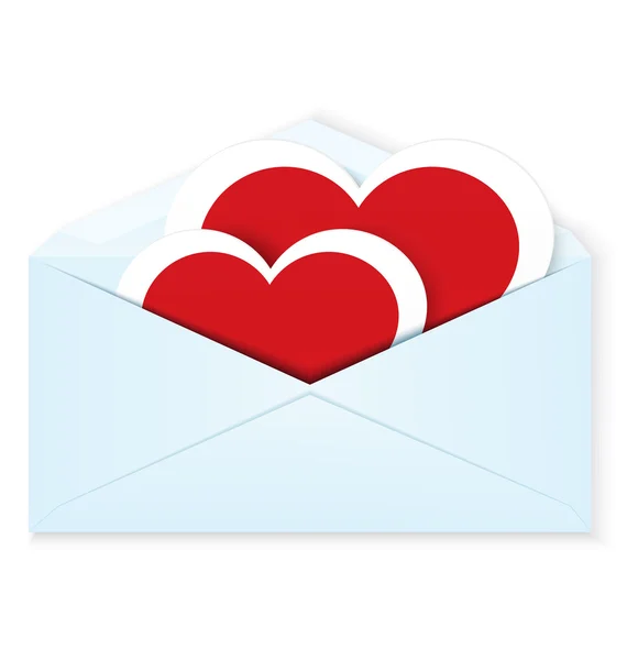 Heart stickers envelope vector — Stock Vector