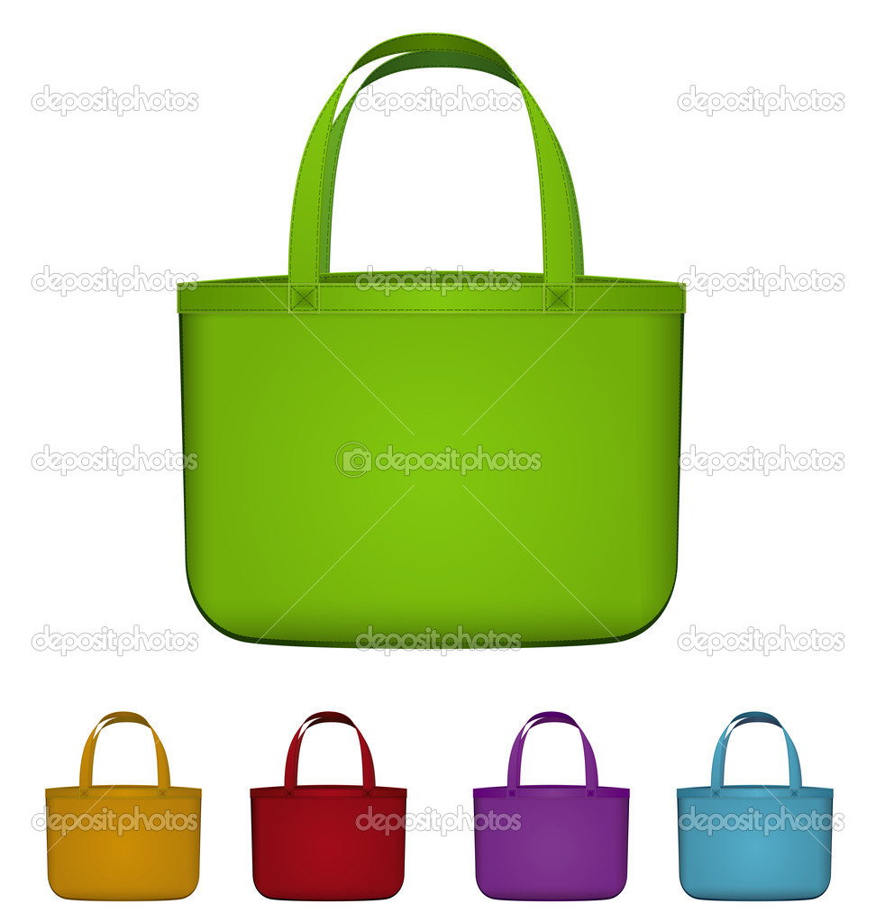 Green reusable bag vector