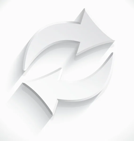 Flechas blancas hundir icono 3d — Archivo Imágenes Vectoriales