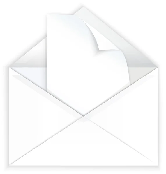 Enveloppe blanche et papier d'angle — Image vectorielle