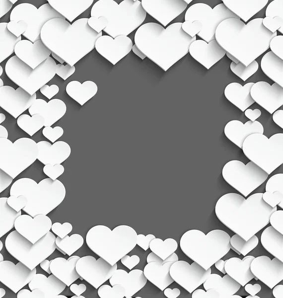 Cadre coeur blanc — Image vectorielle