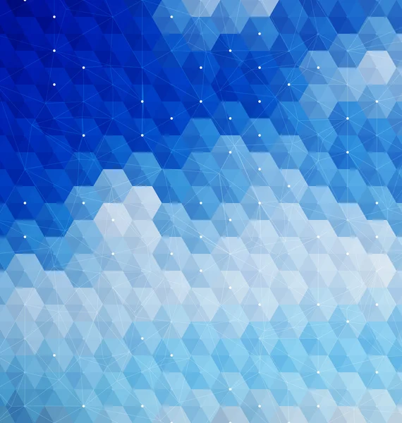 Mosaïque hexagonale bleue avec filet — Image vectorielle