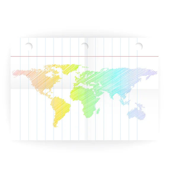 ベクトル メモ帳支配ひだと地図の空白のページ — ストックベクタ