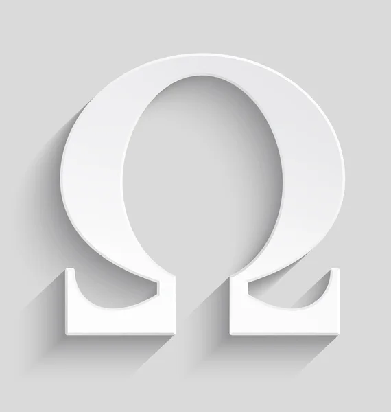 Omega beyaz plastik sembol