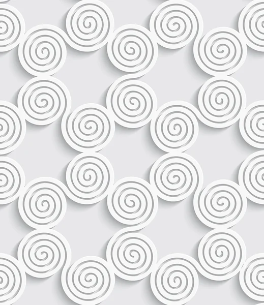 Spiral cut out white seamless background — Stock Vector