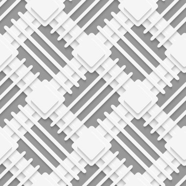 Beyaz kareler ve çizgileri gri üzerine katmanlı