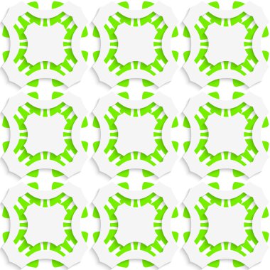 Yeşil kesintisiz geometrik süsleme