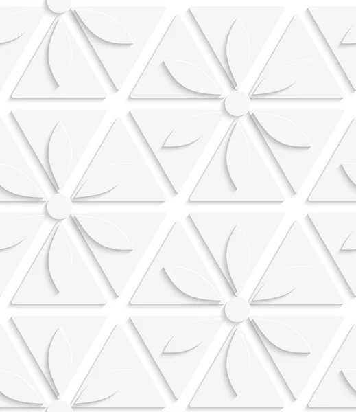 White flowers and triangles seamless — Διανυσματικό Αρχείο