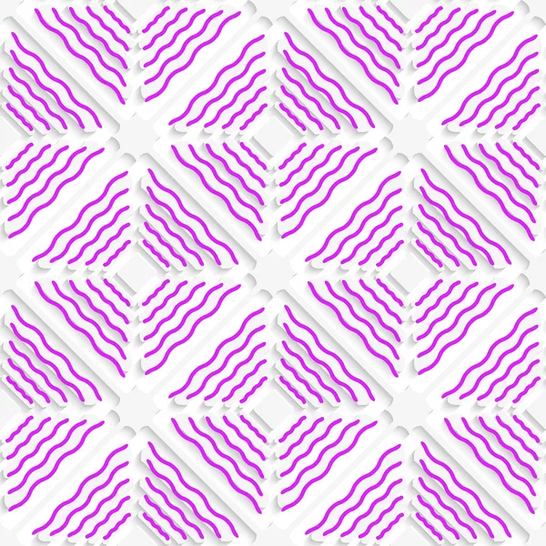 Diagonale magenta golvende lijnen patroon — Stockvector