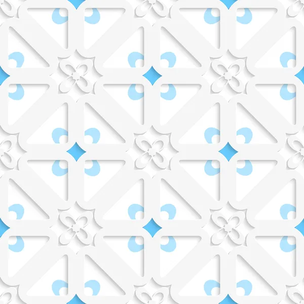 Diagonal branco pequenas flores em camadas com padrão azul — Vetor de Stock