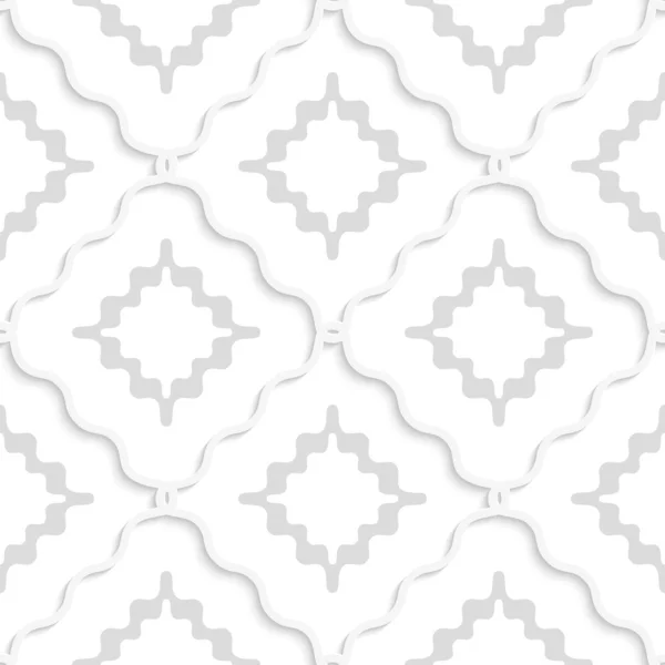 Diagonal white wavy squares pattern — Stock Vector