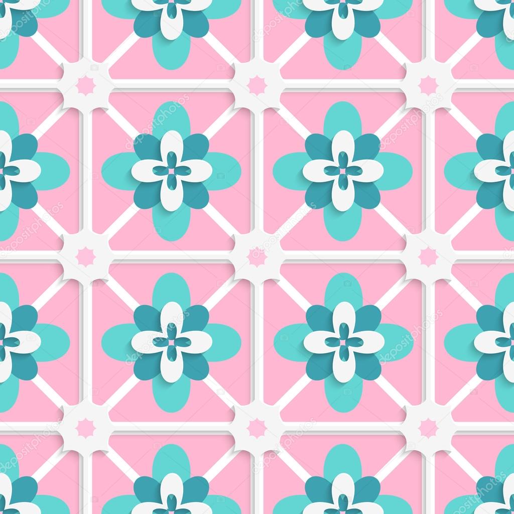 Floristic green and pink tile ornament Stock Vector Image by ©Zebra