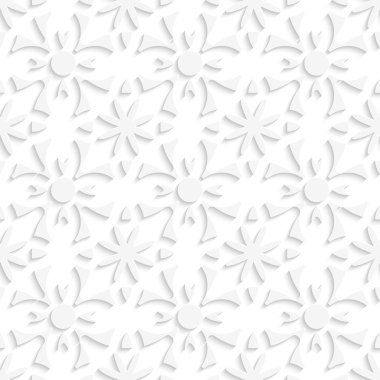 basit geometrik beyaz çiçekler sorunsuz repainting