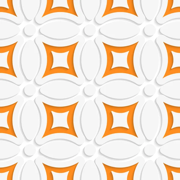 Geometric white pattern with orange — Stock Vector