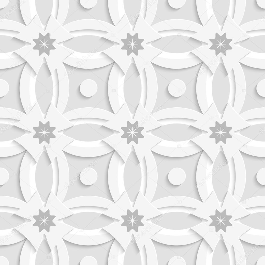 White ornament net gray flowers and white crosses