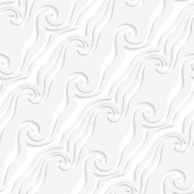 Beyaz eğri çizgiler ve kıvrımlar delikli kesintisiz çizgili