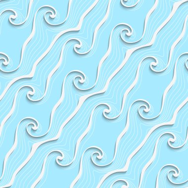 Mavi seamless modeli üzerinde beyaz eğik çizgiler