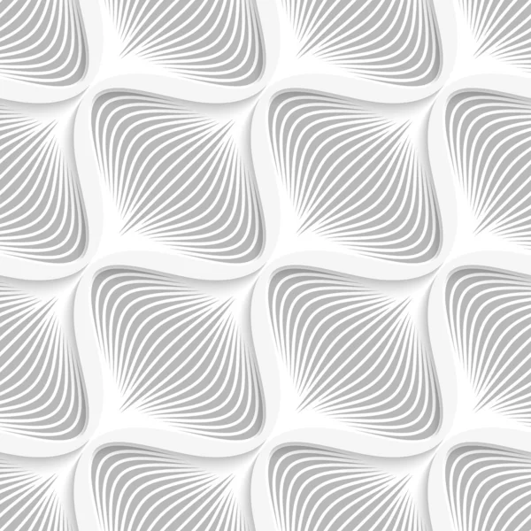 Witte diagonale golvende net gelaagde naadloze patroon — Stockvector