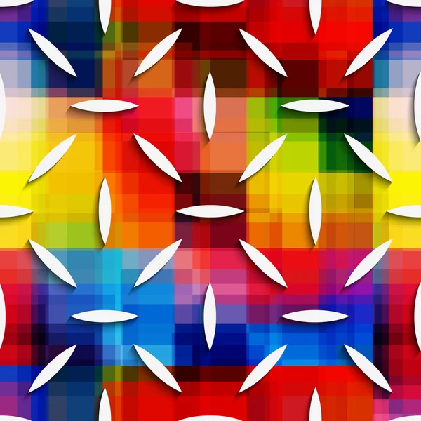 Bílé malé ovály na rainbow vrstvy bezešvé pattern — Stockový vektor
