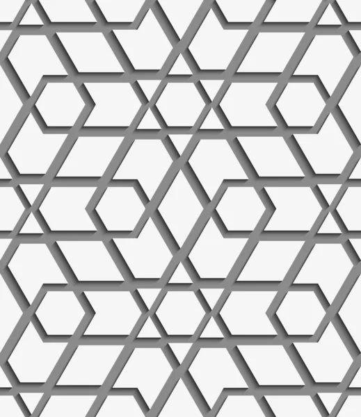 White geometrical detailed on gray seamless pattern — Stock Vector