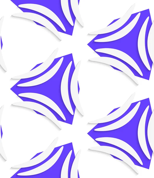 Vit banan former på lila former seamless mönster — Stock vektor
