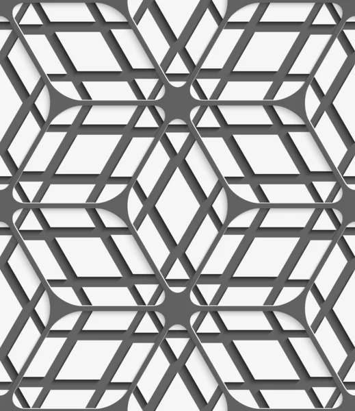 White geometrical detailed with gray net on gray seamless patter — Stock Vector