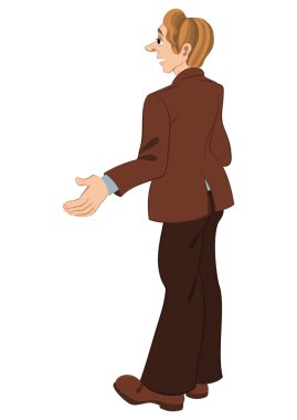 kahverengi ceketli ayakta retro hipster adam