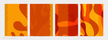 Matisse organik grange desenli. Doğal çiçek motifli soyut çağdaş uçucu şablonu. Asgari orta yüzyıl sanat geçmişi. Düz toprak renklerinde sanatsal botanik elementler.