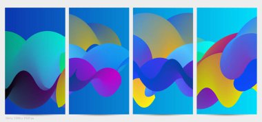 Üç boyutlu sıvı dalgalı şekil. Parlak bulutlu fütüristik arka plan. Soyut müzik dalgalarında canlı gradyan akışı. Dinamik sıvı doku. Moda post tasarımı için yaratıcı vektör şablonu.