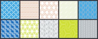 Basit geometrik dokular. Kusursuz geometrik minimalist desenlerin toplanması. Arka planlar ve duvar kağıtları. Tekstil süsü. Düzgünce gruplandırılmış ve katmanlanmış sürükleme ve kumaş paletine bırak.