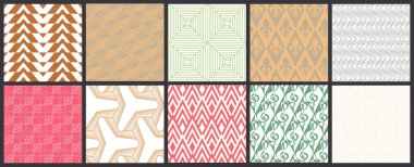 Basit geometrik dokular. Kusursuz geometrik minimalist desenlerin toplanması. Arka planlar ve duvar kağıtları. Tekstil süsü. Düzgünce gruplandırılmış ve katmanlanmış sürükleme ve kumaş paletine bırak.