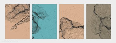 Çok ince bir ağ şekli. Soyut 3D bilgisayar modelleme bilim geometrisi. Gelişigüzel parçacıklarla etkileşen fütüristik ses dalgası. Düz dünyevi arkaplanda büyüyen küf dokusu.