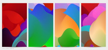 Üç boyutlu sıvı dalgalı şekil. Parlak bulutlu fütüristik arka plan. Soyut müzik dalgalarında canlı gradyan akışı. Dinamik sıvı doku. Moda post tasarımı için yaratıcı vektör şablonu.