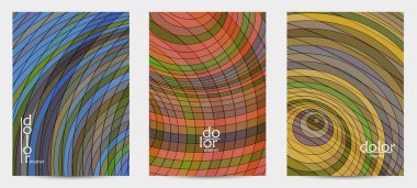 Fütürist çok renkli tel çerçeve geometrik şekilli soyut vektör uçuş şablonu. Üç boyutlu dijital bilim modeli konsepti. Web teknolojisi kapak tasarımı. Dalgalı çizgiler ve ızgara dokusu.