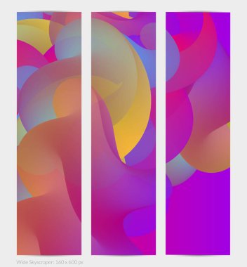 Üç boyutlu sıvı dalgalı şekil. Parlak bulutlu fütüristik arka plan. Soyut müzik dalgalarında canlı gradyan akışı. Dinamik sıvı doku. Moda pankartı tasarımı için yaratıcı vektör şablonu.