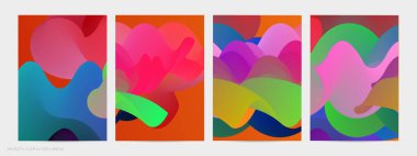 Üç boyutlu sıvı dalgalı şekil. Parlak bulutlu fütüristik arka plan. Soyut müzik dalgalarında canlı gradyan akışı. Dinamik sıvı doku. Moda uçucu tasarımı için yaratıcı vektör şablonu.