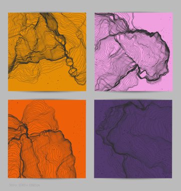 Çok ince bir ağ şekli. Soyut 3D bilgisayar modelleme bilim geometrisi. Gelişigüzel parçacıklarla etkileşen fütüristik ses dalgası. Düz dünyevi arkaplanda büyüyen küf dokusu.
