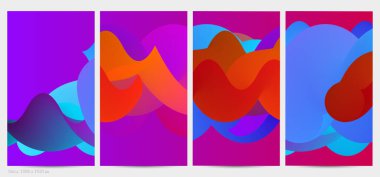 Üç boyutlu sıvı dalgalı şekil. Parlak bulutlu fütüristik arka plan. Soyut müzik dalgalarında canlı gradyan akışı. Dinamik sıvı doku. Moda post tasarımı için yaratıcı vektör şablonu.