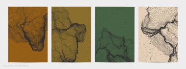 Çok ince bir ağ şekli. Soyut 3D bilgisayar modelleme bilim geometrisi. Gelişigüzel parçacıklarla etkileşen fütüristik ses dalgası. Düz dünyevi arkaplanda büyüyen küf dokusu.