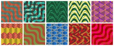 Geometrik 3 boyutlu döşeme dokusunun gerçekçi gölgesi. Kusursuz desenler koleksiyonu. Geçmişe dönük arka planlar ve duvar kağıtları.