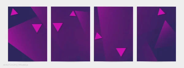 Flyer Géométrique Abstrait Avec Dégradé Profond Formes Géométriques Voie Disparition — Image vectorielle