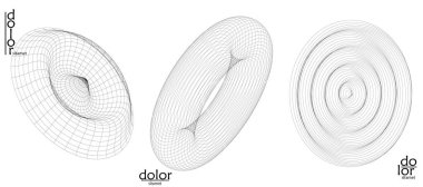 Soyut vektör nesnesi ayarlandı. Geometrik tel çerçeve şeklinin moleküler yapı yapısı. Teknoloji bilgisayar bilimi tasarım elementi. Üç boyutlu dijital modelleme. Optik sanat arkaplanı.