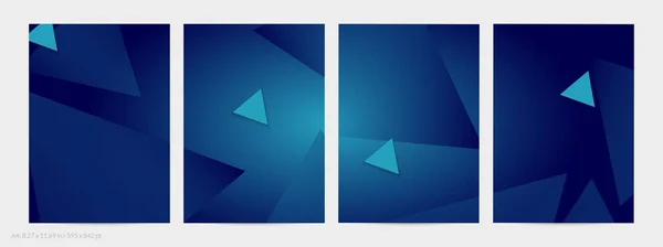 Abstract Geometric Flyer Deep Gradient Vanishing Geometric Shapes Modern Template — Stock Vector